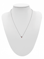 Collier Solitär CZirkon rot