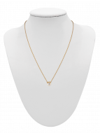 Collier Solitär CZirkon Gold weiss