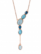 Collier Fusion blue 14k roségold