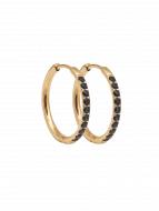 Creole round CZirkon black/gold