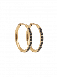 Creole round CZirkon black/gold